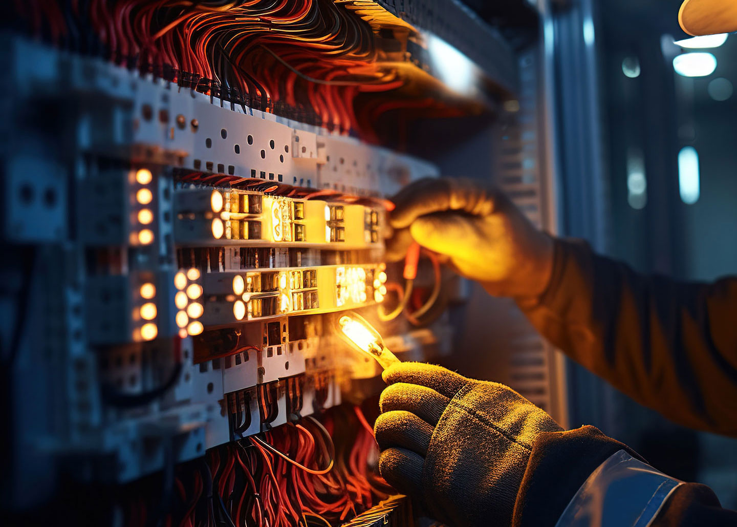 Elektriker beim Überprüfen